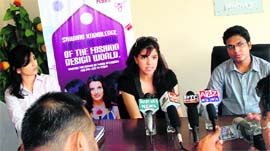Ritu Kochar, corporate director, INIFD, talks to mediapersons in Kaithal.