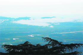 Dehradun under a cloud cover.
