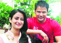 Jaspinder Cheema with Amrinder Gill 