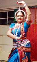 Odissi dancer Kavita Dwibedi performs at Spring Dale Senior School in Amritsar.