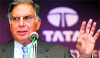 Ratan Tata, Chairman of the Tata Group, at the annual general meeting of Tata Steel Ltd., in Mumbai on Friday.