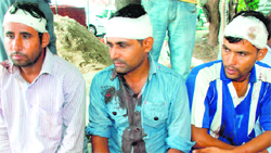 Three injured after treatment at General Hospital, Sector 6, Panchkula, on Friday.