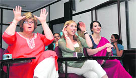 Irish teachers at an English language teaching programme in Dehradun on Friday. 