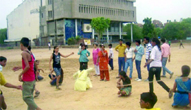 Children trying to realise their sporting talent.