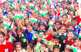 Students of The Heritage School celebrate Independence Day in their school