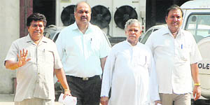 BJP leaders after meeting Chief Electoral Officer Sumita Mishra in Chandigarh on Monday.