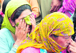 Victims at a relief camp in Leh. 