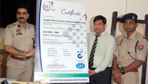 The Arms Licencing Branch of the city becomes the first branch in the state to have the ISO 9001:2008 certificate.