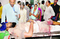 Surjit Singh being treated at the General Hospital, Sector 6, Panchkula, on Tuesday.