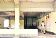 An incomplete building of the PAU canteen.