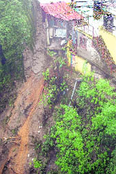 A mudslide in Mussoorie.