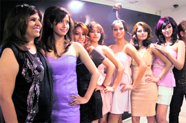 Models at the launch of a fashion institute in Ludhiana on Thursday.