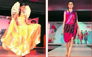 Models showcase the creations of PIFT students during a fashion show in Ludhiana