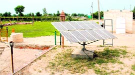 Solar energy is fully harvested at Rai Singh Bhadoos farmhouse in Abohar.