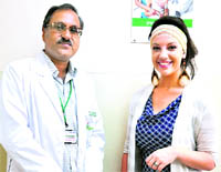 Dr Tejinder Bhatti with Samantha