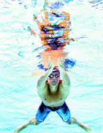 Ryan Lochte of the U.S. swims during the men's 200m individual medley final at the Pan Pacific Swimming Championships in Irvine, California, on Saturday