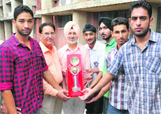 The Panjab University Chandigarh Swimming (Mens) team that won the overall All-India 