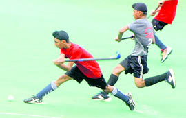 A match in progress between Shivalik Academy, Moh