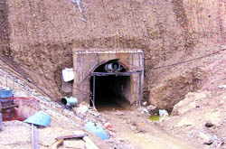 A tunnel of the Loharinag Pala project in Uttarkashi district