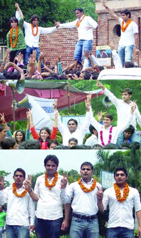 Students who have been nominated by Delhi Universitys political parties--NSUI, ABVP and INSO--for the post of president, vice-president, secretary and joint secretary of the students union