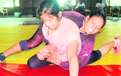 Navjot and Alka during a training session in Patiala. 
