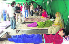 Diarrhoea patients being treated in tents provided by the Army in Doda on Friday.