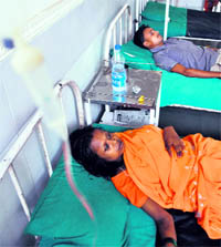 Patients suffering from gastroenteritis recuperating at a private hospital