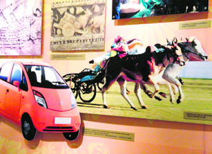 An image of the Nano features in the Indian pavilion