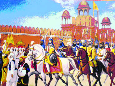 When the Sikhs surrounded the fort, the Emperor and his guards hid themselves