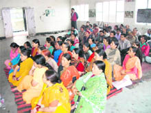 Statehood agitators gather at a meeting in Mussoorie on Sunday.