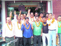 Newly elected representatives of the executive working committee at Jwalapur in Haridwar on Sunday. 