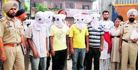 Gang members of vehicle lifters in police custody in Ludhiana.