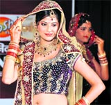 One of the participants at the Mr and Miss Shan-e-Punjab contest in Ludhiana on Saturday.