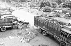 Encroachment on the Zirakpur-Baltana link road.