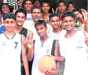 Members of the u-19 team of Punjab Cluster-2 who won Jawahar Navodaya Vidyalaya Regional Basketball Meet in Chandigarh on Tuesday.