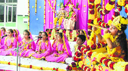 Janamashtmi celebration at Green Land Senior Secondary Public School, Ludhiana, on Wednesday. 