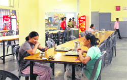 A hostel mess at the PU wears a deserted look after boarders left for home