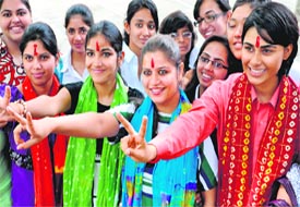 The winning candidates of MCM DAV College, Sector 36.