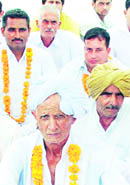 Farmers on protest in Karnal.