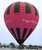 A hot-air balloon at Dhanchiri camp in Dundahera village of Gurgaon district.