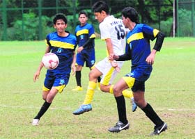 A football match in progress at Sector 42 in Chandigarh