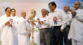 Dignitaries lighting the lamp to inaugurate the four-day conference in Mount Abu.