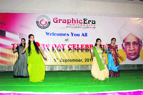 Students perform at Graphic Era University