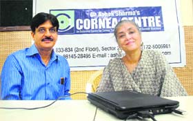 EYE CATCHER: Dr Ashok Sharma with Neelam Man Singh Chowdhry