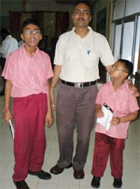SK Jindal and his special kids at the parents awareness meet in Bathinda