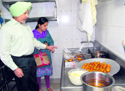 Health department officials inspect eatables at Hotel Taj GVK, Sector 17, Chandigarh, on Wednesda