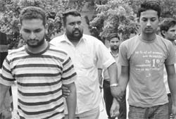 The accused being produced in a court at Mohali on Wednesday
