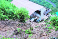 A mudslide enters a house near Kingcraig in Mussoorie.