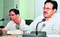 RBS Rawat, Uttarakhand Principal ChiefConservator of Forests addresses a press conference in Dehradun