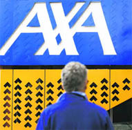 A pedestrian walks past a AXA board in central Melbourne on Thursday. Australia's competition regulator has blocked National Australia Bank's $12 billion bid for AXA Asia Pacific for a second time to cement its dominance in the world's fourth-largest wealth management market.